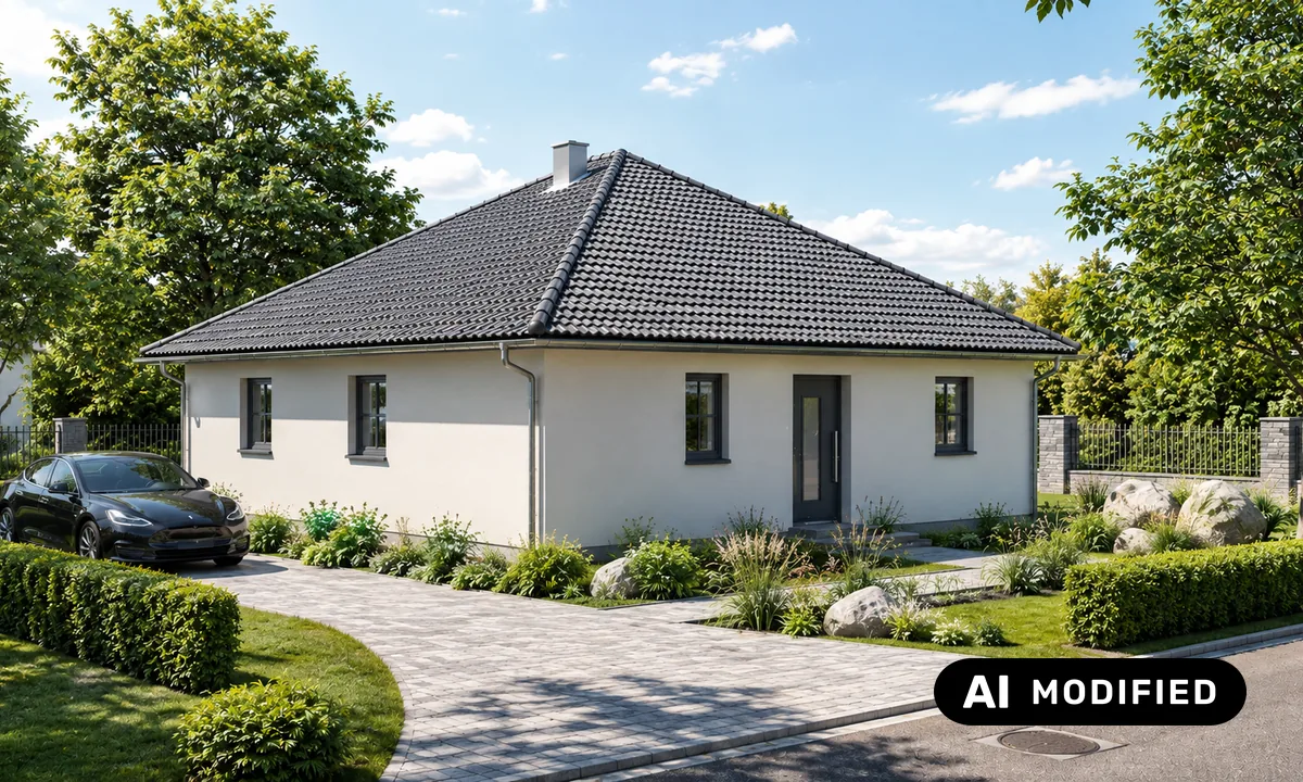 Der Bungalow Adagio von der Straßenseite