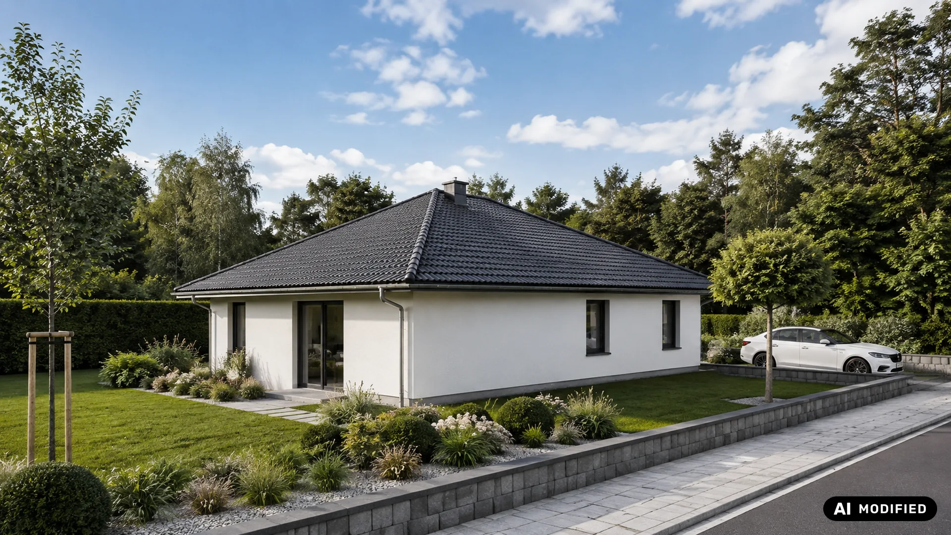 Der Bungalow Belcanto von der Straßenseite