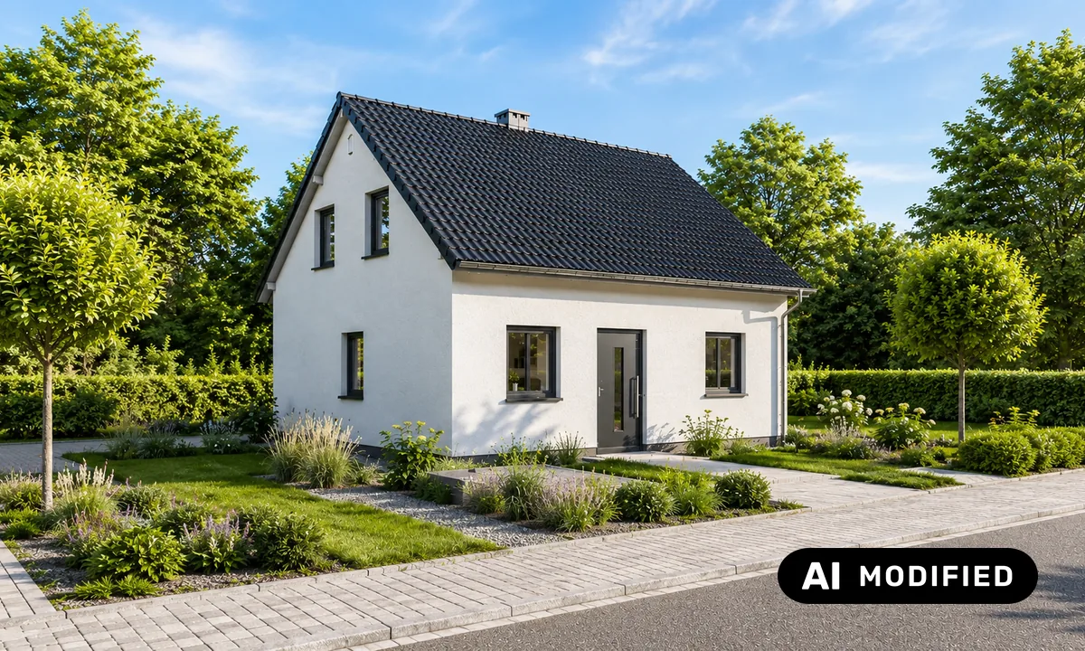 Frontansicht des Einfamilienhauses Minore